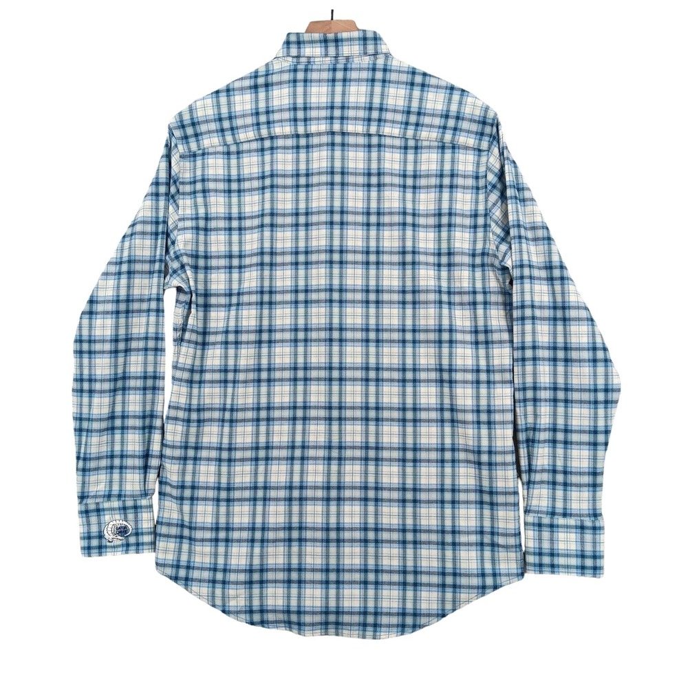 Peter Millar Shirt Mens M Blue Plaid Gator Creek Flannel Preppy Classic - Picture 4 of 14